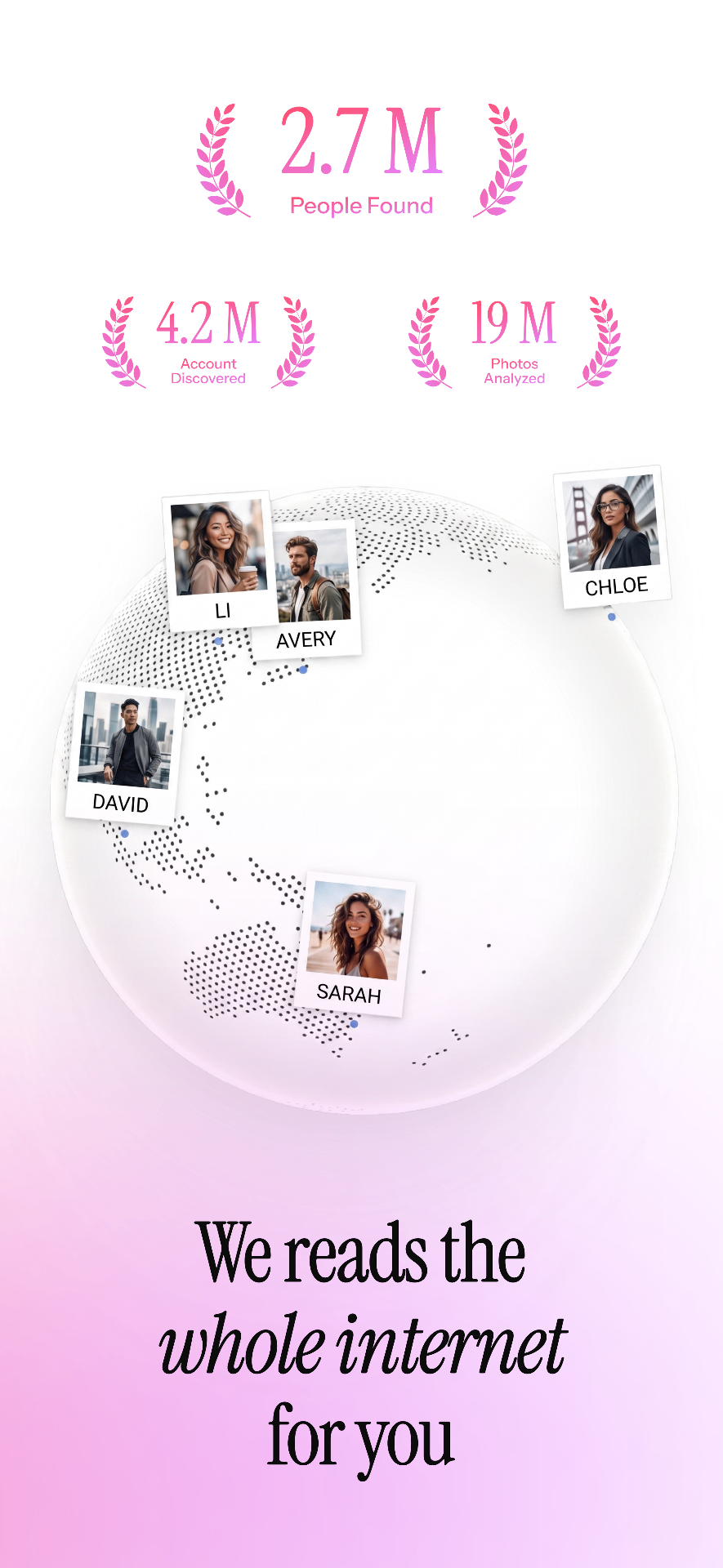 Stalker globe with people found across the world